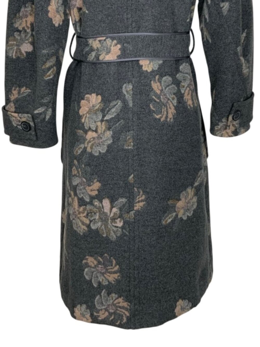 Rebecca Taylor Jacquard Coat 0 Grey Floral Wool Blend - Picture 14 of 16